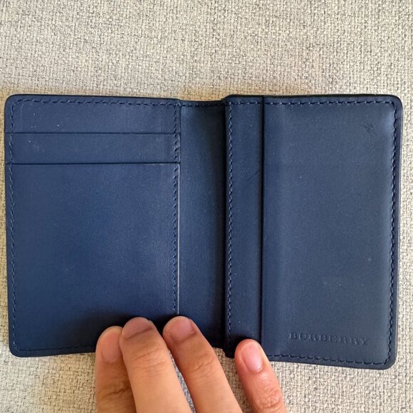 Blue Burberry Folding Card Case Wallet - Picture 2 of 6